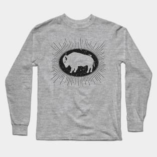 Vintage Distressed Buffalo Bison Long Sleeve T-Shirt